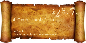 Áron Terézia névjegykártya